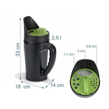 Handheld Seed and Fertiliser Spreader, Adjustable Openings