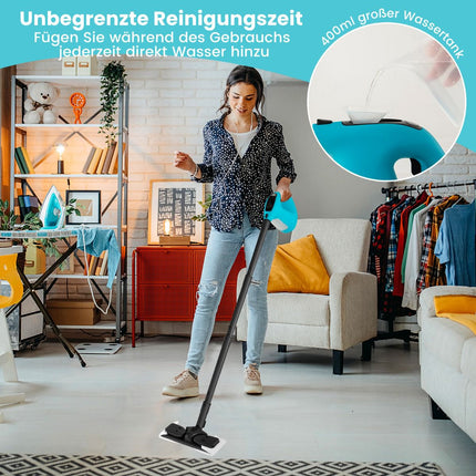 Handheld Steam Cleaner 1400W, 400ml Tank, 14-Piece