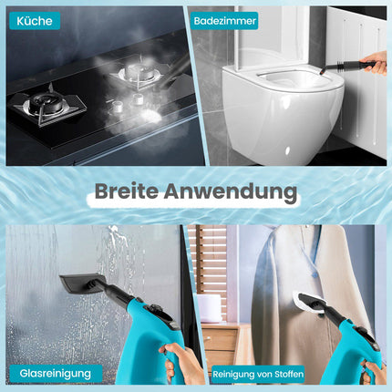 Handheld Steam Cleaner 1400W, 400ml Tank, 14-Piece