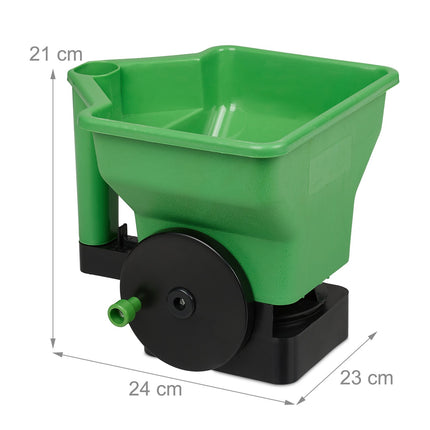 Hand spreader for fertilizer and seed