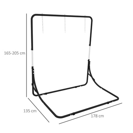 Height-adjustable hanging chair stand, 250 kg capacity, black