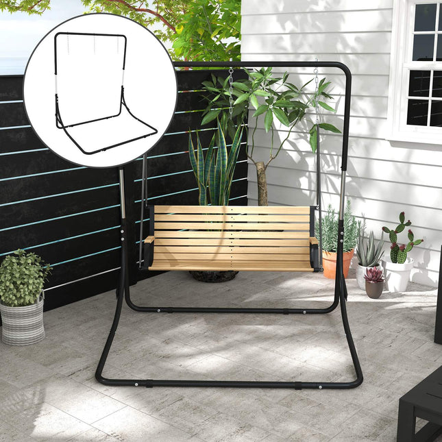 Height-adjustable hanging chair stand, 250 kg capacity, black