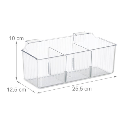 Hanging Door Organisers, 3 Slots, Transparent Baskets