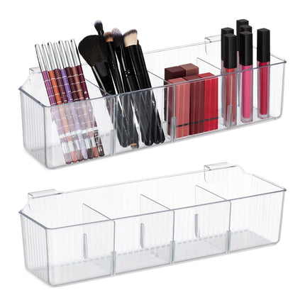 Hanging Door Organisers, 4 Slots, Transparent Baskets