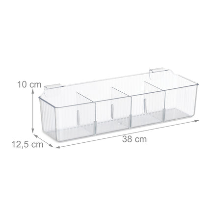 Hanging Door Organisers, 4 Slots, Transparent Baskets