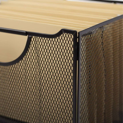 Hanging File Box, Steel Mesh, Stackable With Handles