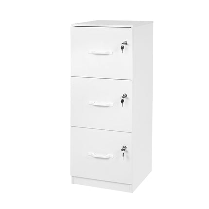 Hanging File Cabinet, 3 Drawers, Lockable, Compact
