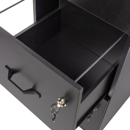 Hanging File Cabinet, 3 Drawers, Lockable, Compact