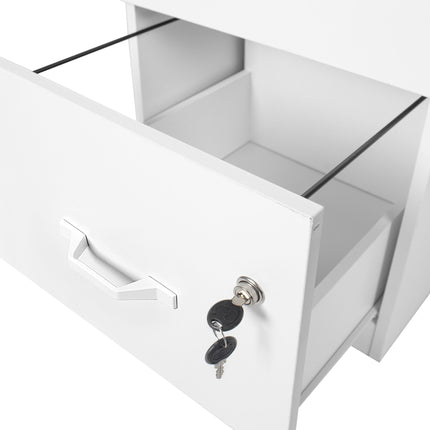 Hanging File Cabinet, 3 Drawers, Lockable, Compact