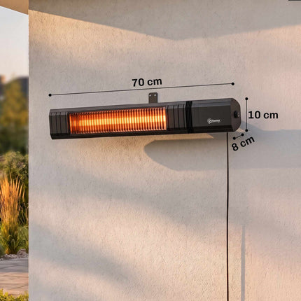 Hanging Infrared Patio Heater, 2000W Carbon Fiber, 9 Levels