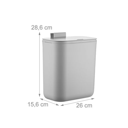 Hanging Kitchen Waste Bin, 9L, Hinged Lid