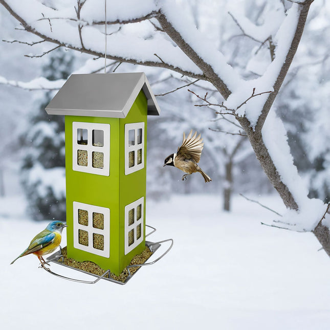 Hanging Metal Birdhouse with Removable Roof