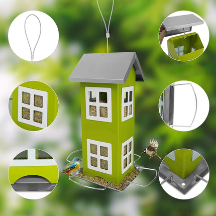 Hanging Metal Birdhouse with Removable Roof