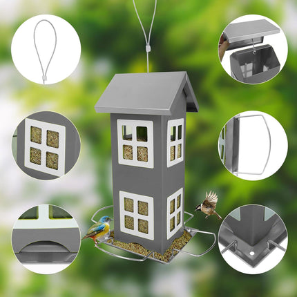 Hanging Metal Birdhouse with Removable Roof