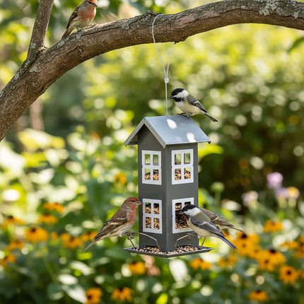 Hanging Metal Birdhouse with Removable Roof