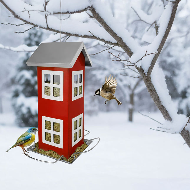 Hanging Metal Birdhouse with Removable Roof
