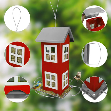Hanging Metal Birdhouse with Removable Roof
