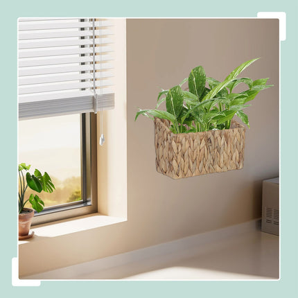 Hanging Plant Basket, Natural Water Hyacinth, Waterproof