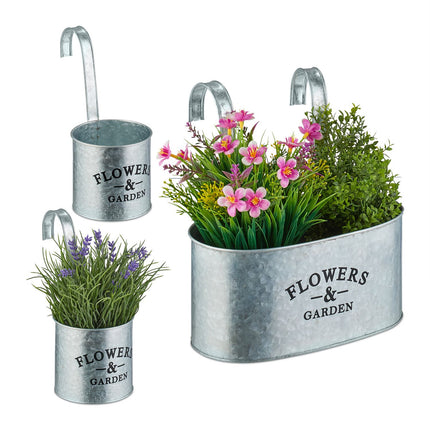 Hanging Plant Pots Set of 3 for Balcony & Garden