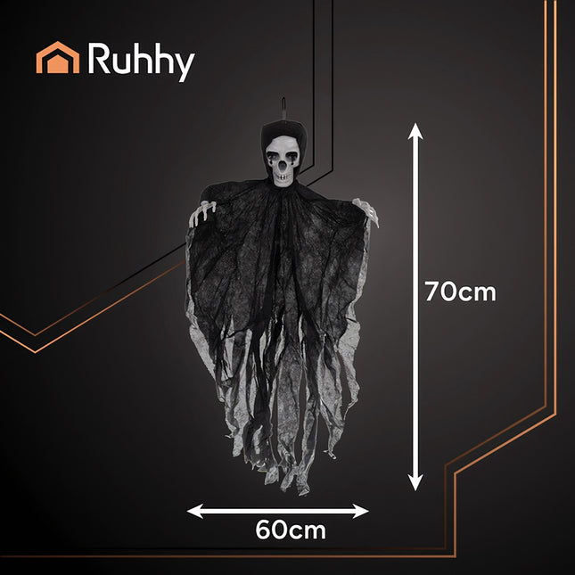 Hanging Skeleton Decoration, Black, 70 cm
