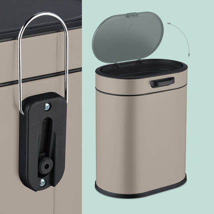 Hanging Waste Bin 5L with Push-Up Lid for Kitchen/Bathroom