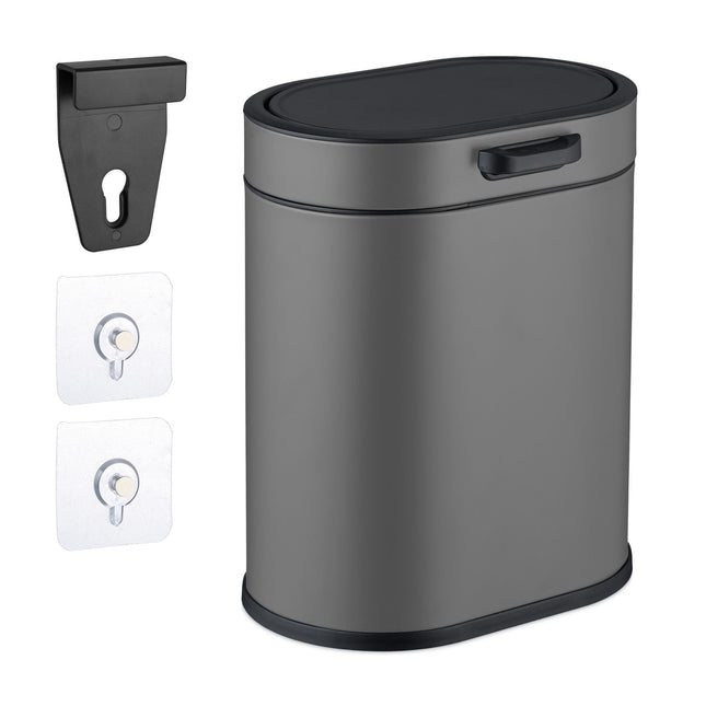 Hanging Waste Bin 5L with Push-Up Lid for Kitchen/Bathroom