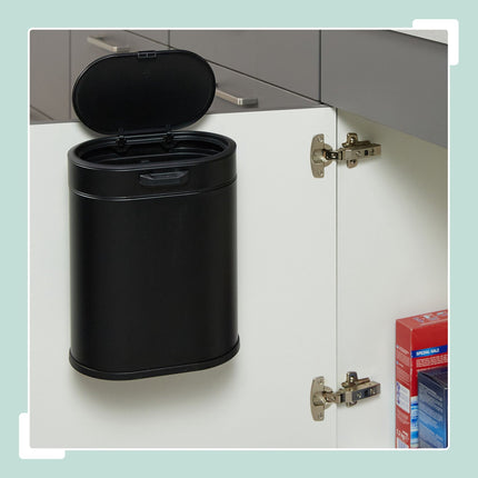 Hanging Waste Bin 5L with Push-Up Lid for Kitchen/Bathroom