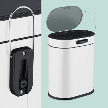 Hanging Waste Bin 5L with Push-Up Lid for Kitchen/Bathroom