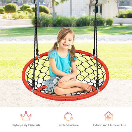 Hanging Web Swing Chair, Adjustable Ropes, 330 Lb, Orange