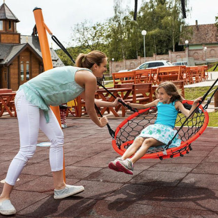 Hanging Web Swing Chair, Adjustable Ropes, 330 Lb, Orange