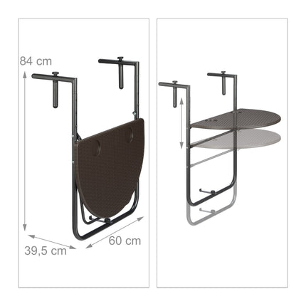 Hanging balcony table BASTIAN