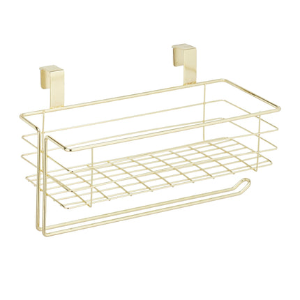 Hanging basket with holder for paper towels