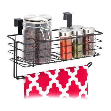 Hanging basket with holder for paper towels