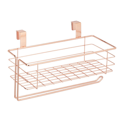Hanging basket with holder for paper towels