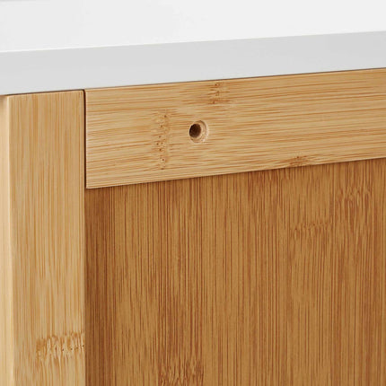 Hanging bathroom cabinet in bamboo