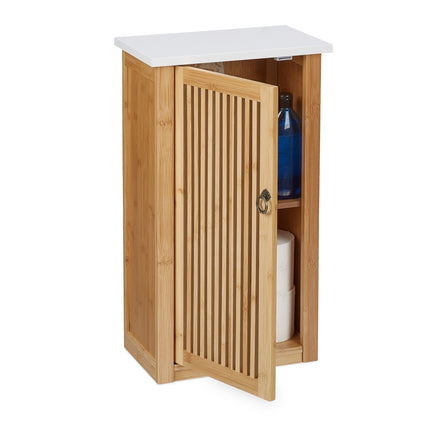 Hanging bathroom cabinet in bamboo