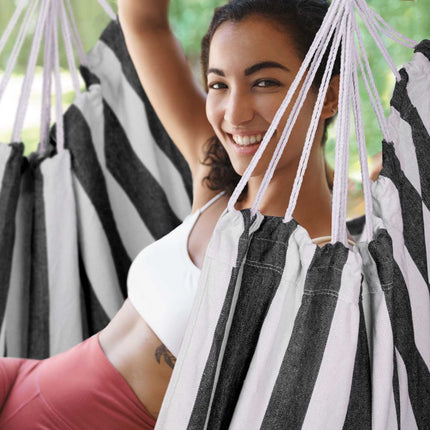 Hanging chair with stripes