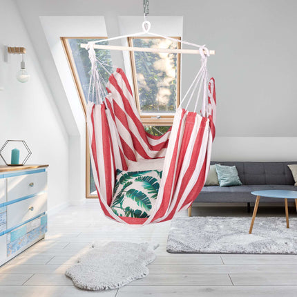 Hanging chair with stripes