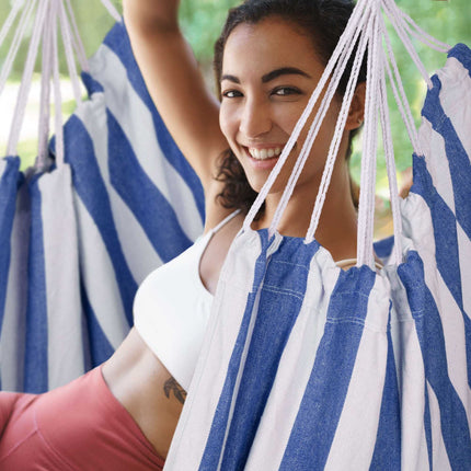 Hanging chair with stripes