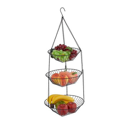 Hanging fruit basket in black