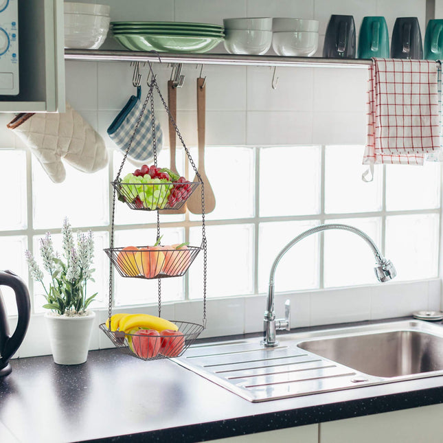 Hanging fruit basket in black