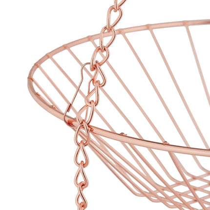 Hanging fruit basket in copper