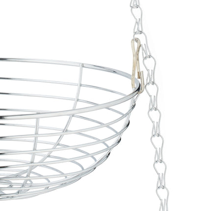 Hanging fruit basket in silver
