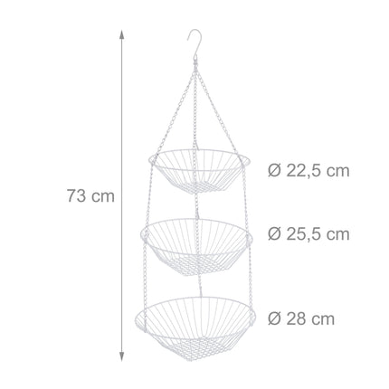 Hanging fruit basket in white