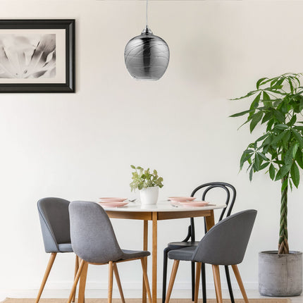 Hanging lamp with glass shade