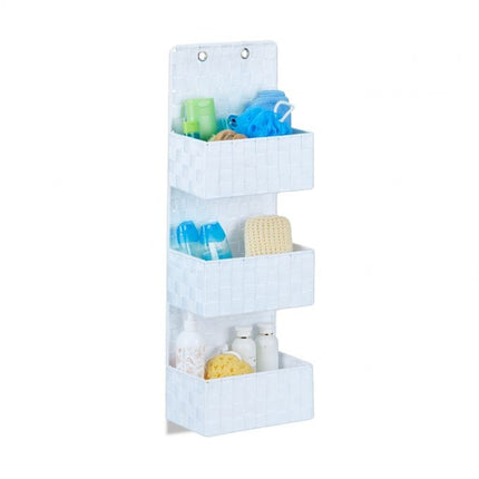 Hanging storage in fabric with 3 baskets