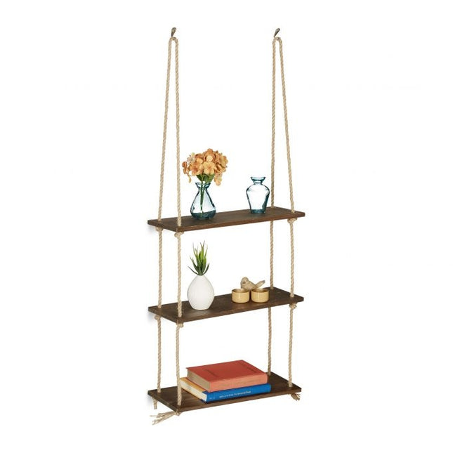 Hanging wooden shelf