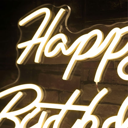Happy Birthday LED Sign – Acrylic, USB Powered