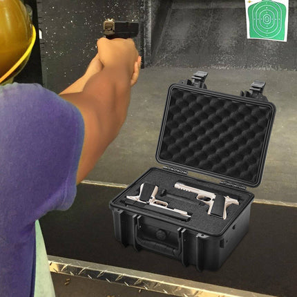 Hard Pistol Case for 2, Lockable, IP67, Pre-Cut Foam