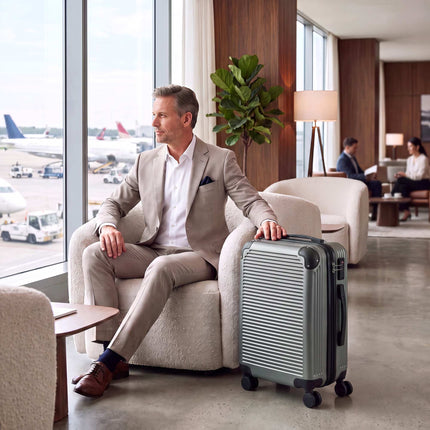 Hard Shell Carry-On Suitcase, 56 cm, Dark Grey, 4 Wheels